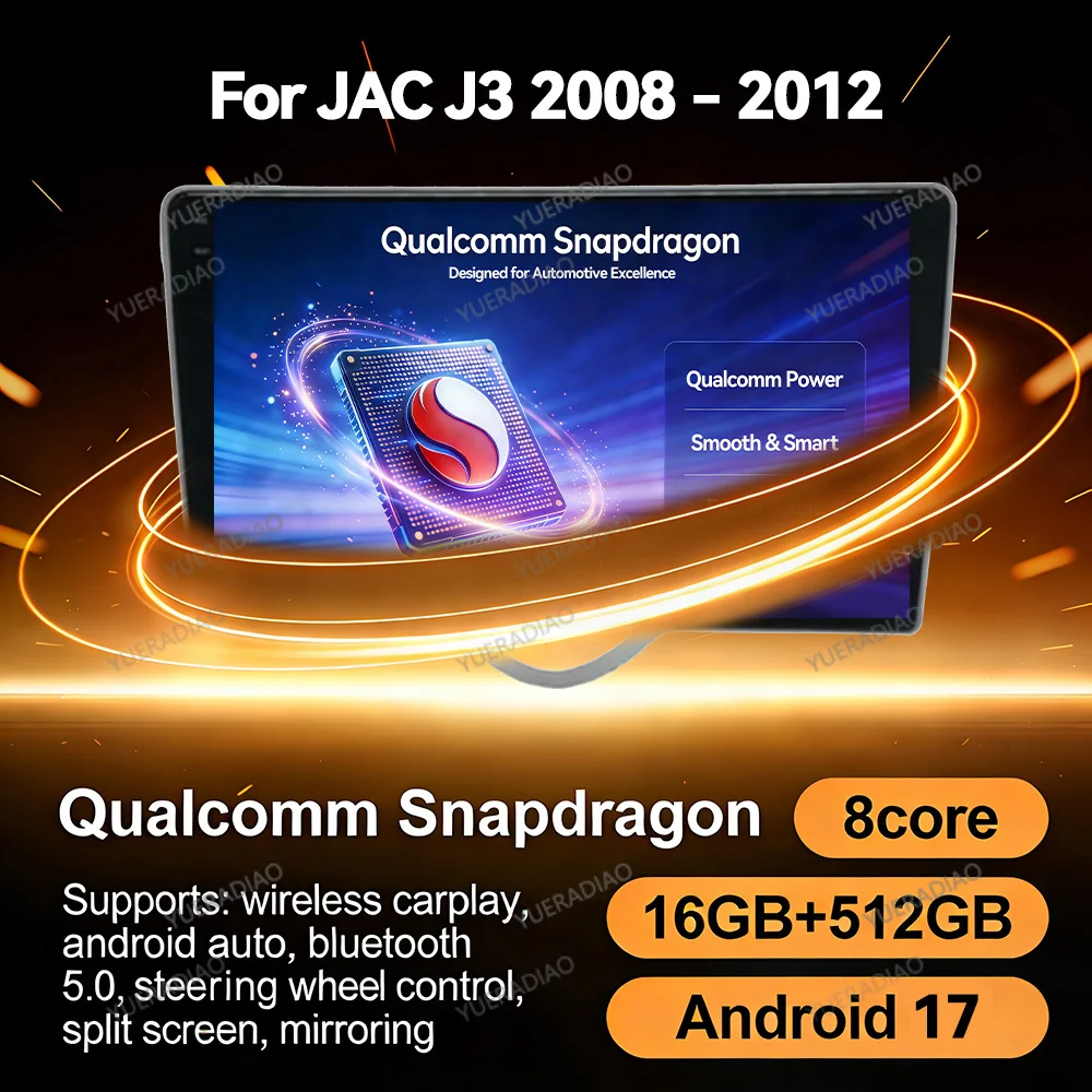 Android 17 Car Radio For JAC J3 2008 - 2012 Turin RS 2009 2010 2011 2012 Carplay Auto Multimedia Stereo Video Player FM GPS NAVI