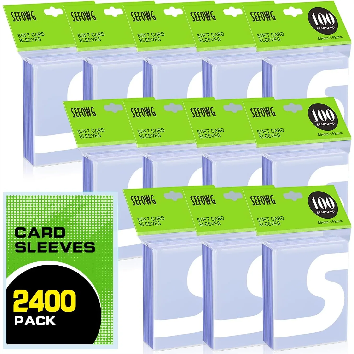 

2400Ct Clear Card Sleeves For Trading Cards Baseball Sports Soft Protector Standard Size 66X91mm