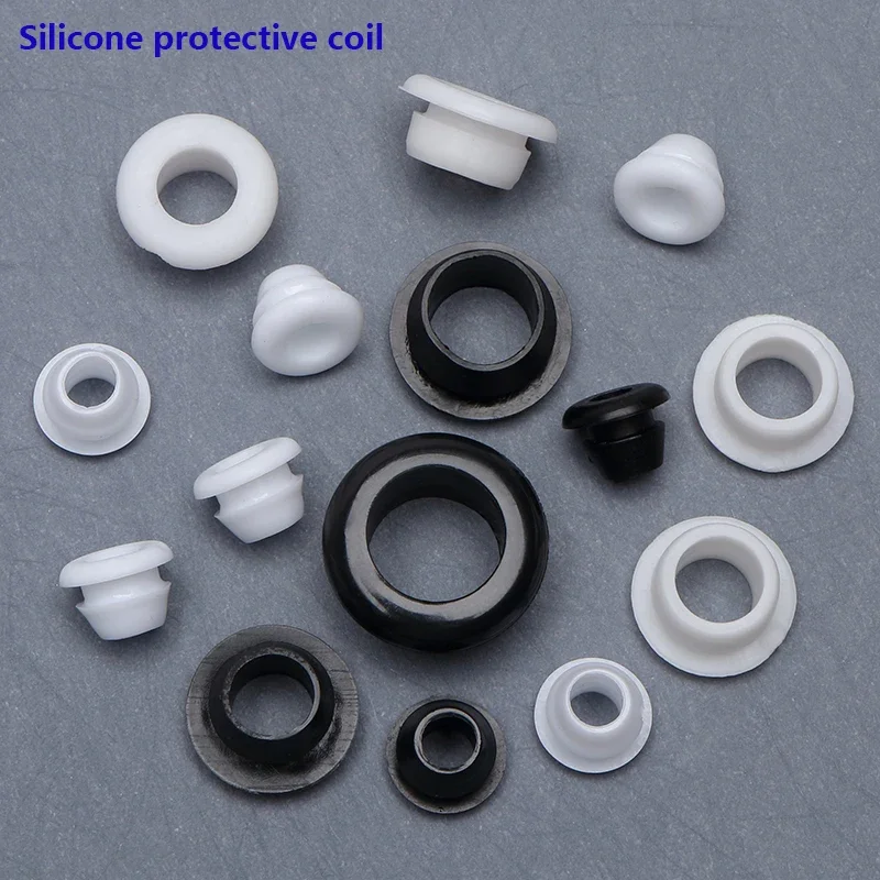 High Temperature Resistant Silicone Quick Installation Conical Protective Coil Over Seal Ring Black White Pad Wire Loop Grommet