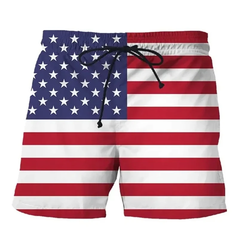 Germany USA UK Flag Beach Shorts Men\'s Print Board Shorts Swimsuit 2024 Summer Hawaii Swim Trunks Oversized Cool Kids Ice Shorts