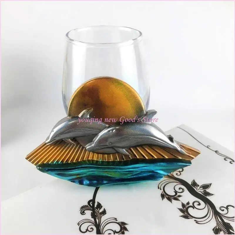 

57QA Sun Dolphin Decor Mold DIY Desktop Ornaments Pendant Jewelry Epoxy Resin Mold