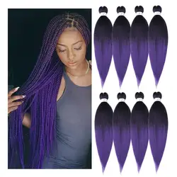 Treccia sintetica per capelli treccia Jumbo 20/26 pollici Ombre Jumbo estensione dei capelli per le donne trecce per capelli fai da te viola rosa giallo blu