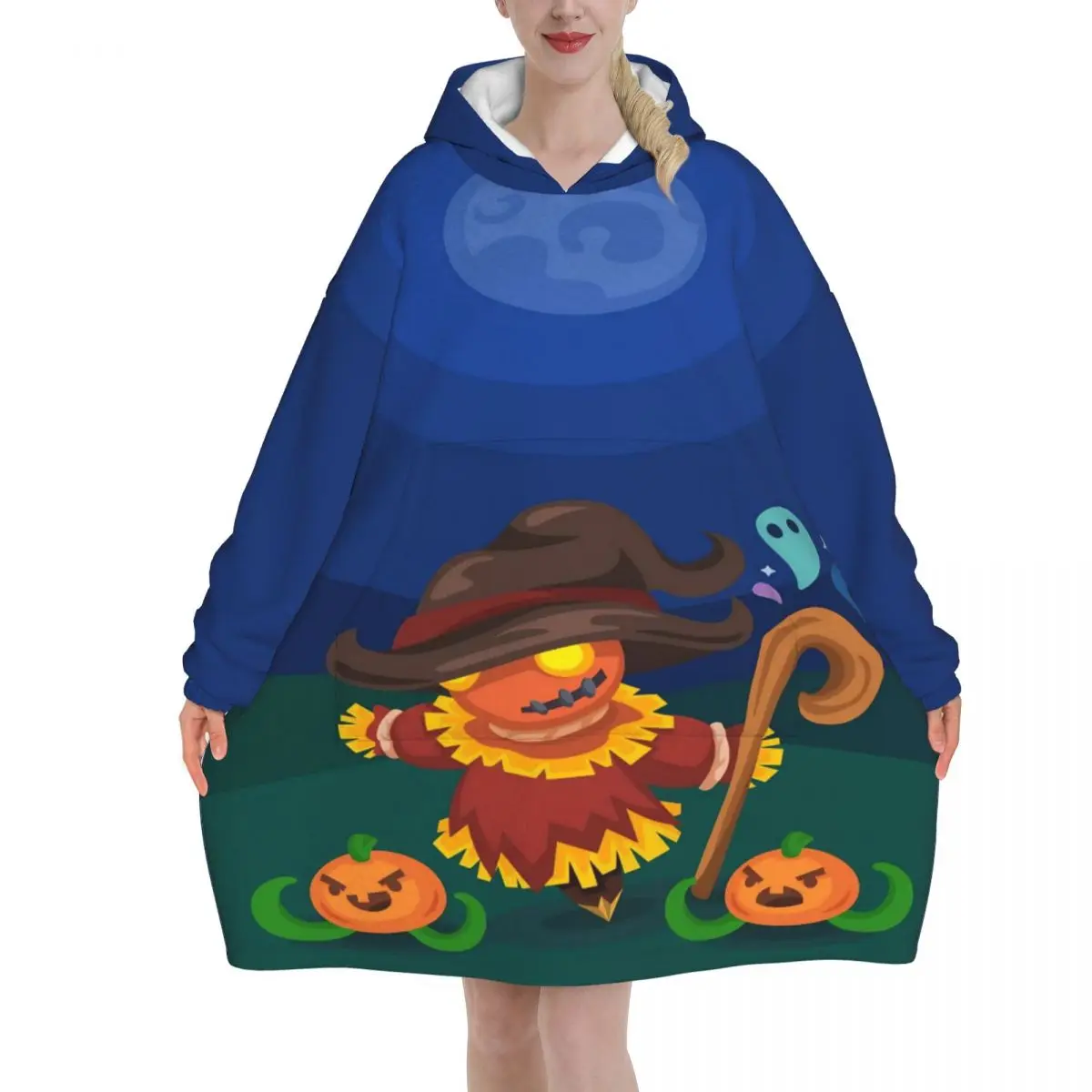 Oversized Adopt Me Cartoon Game Wearable Blanket Gifts for Women Men Ultrasoft Plush Warm Sweatshirt Blankets With Pocket