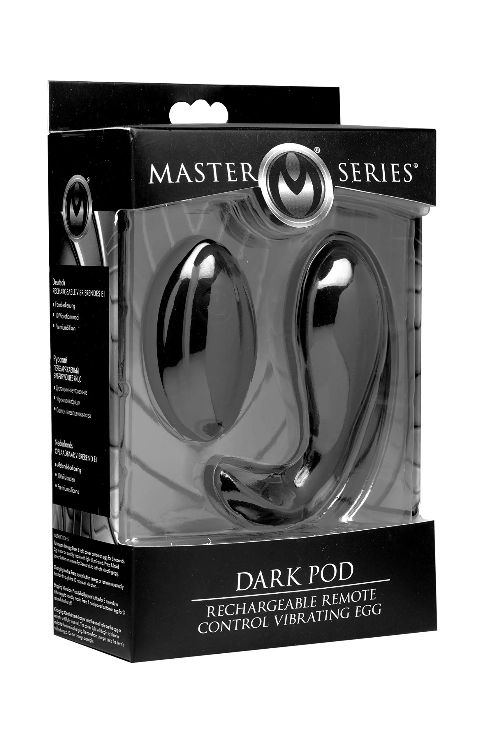 Master Series Dark Pod Rechargeable Remote Control Vibrating Egg