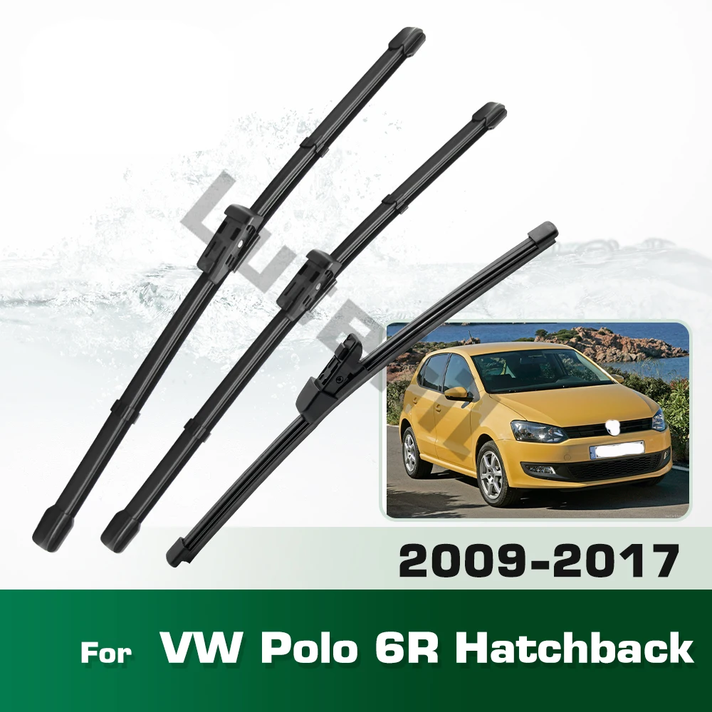 Scheibenwischer LHD Vorne und Hinten Wischerblätter Set Für VW Polo 6R Schrägheck 2009 - 2017 Windschutzscheibe Windschutzscheibe Fenster 24 "+ 16" + 11"