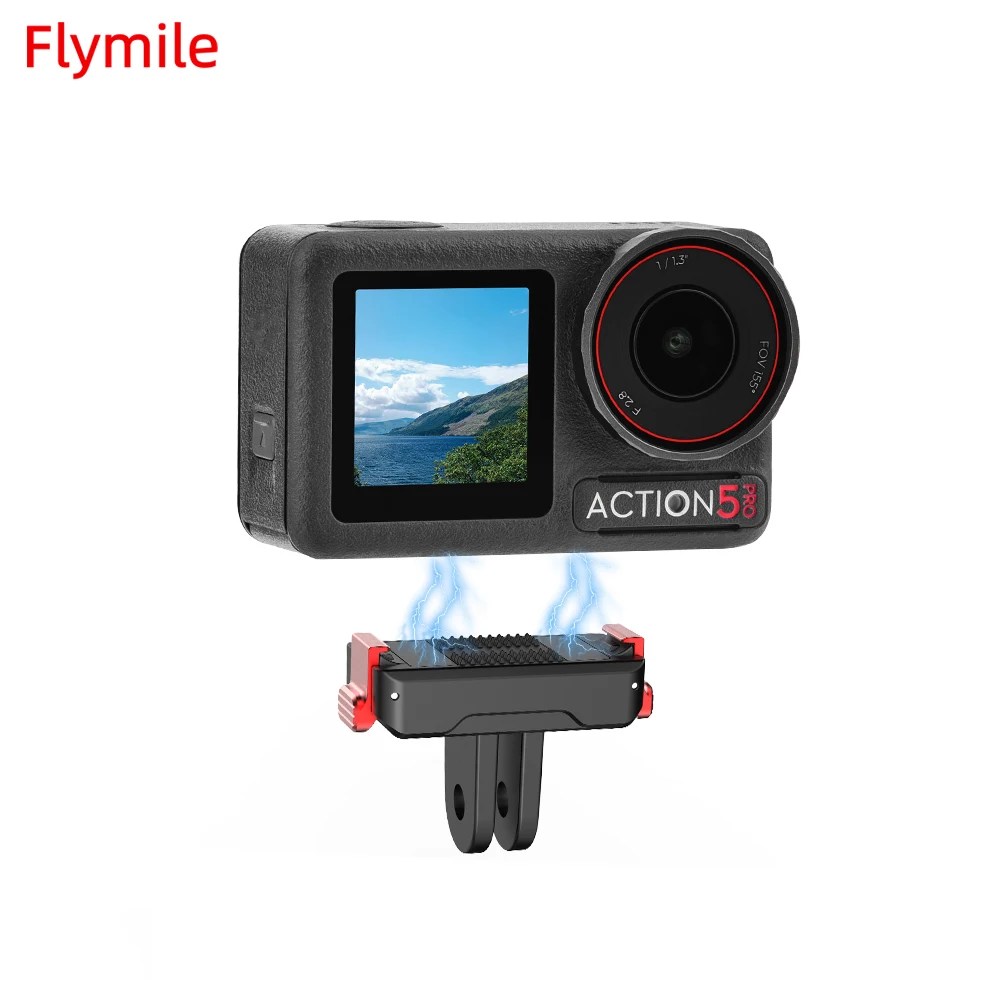 Flymile Camera Mount For DJI OSMO Action 5 Pro/4/3 Quick Release Adapter Mount Magnetic Extension Mount Base Camera Accessories
