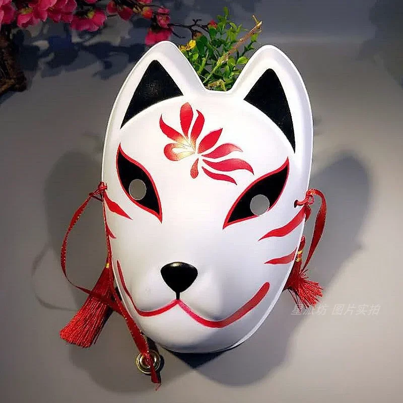 Anime şeytan Slayer tilki maskeleri japon maskesi kedi maskesi maskeli festivali topu Kabuki Kitsune maskeleri parti Cosplay sahne