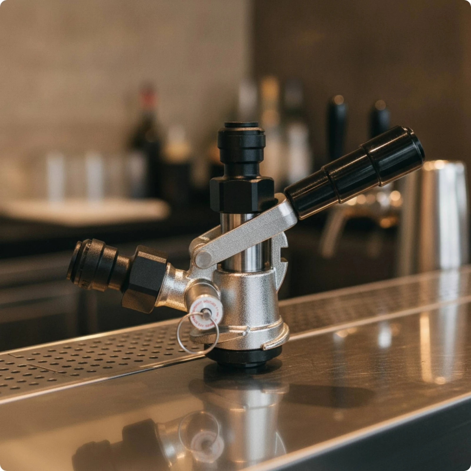 Beer Keg Coupler Quick-Connect Keg Tap with Lever Handle Draught Beer Dispenser Commercial-Grade for Homebrewers, Kegerator