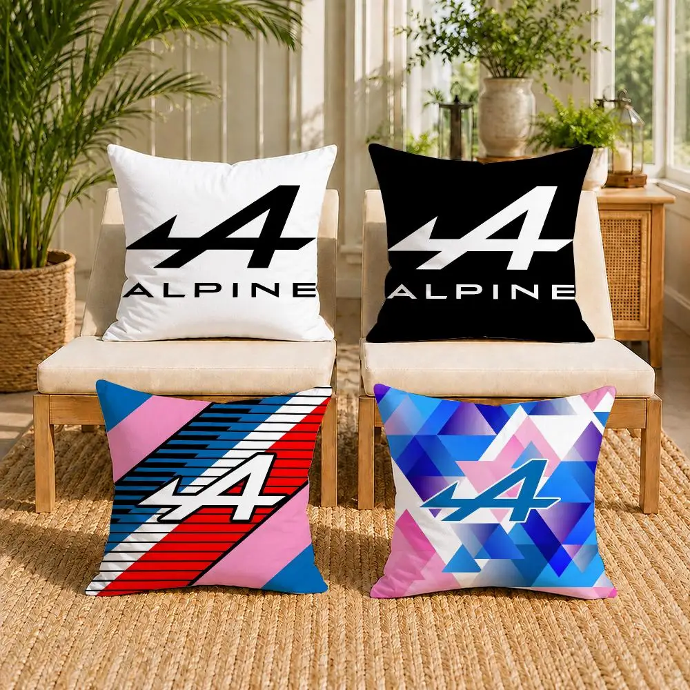 A-Alpines Automobiles Cushion Cover Soft Short Plush Double-Sided Printing Home Decor Machine Washable Pillow Case Gift