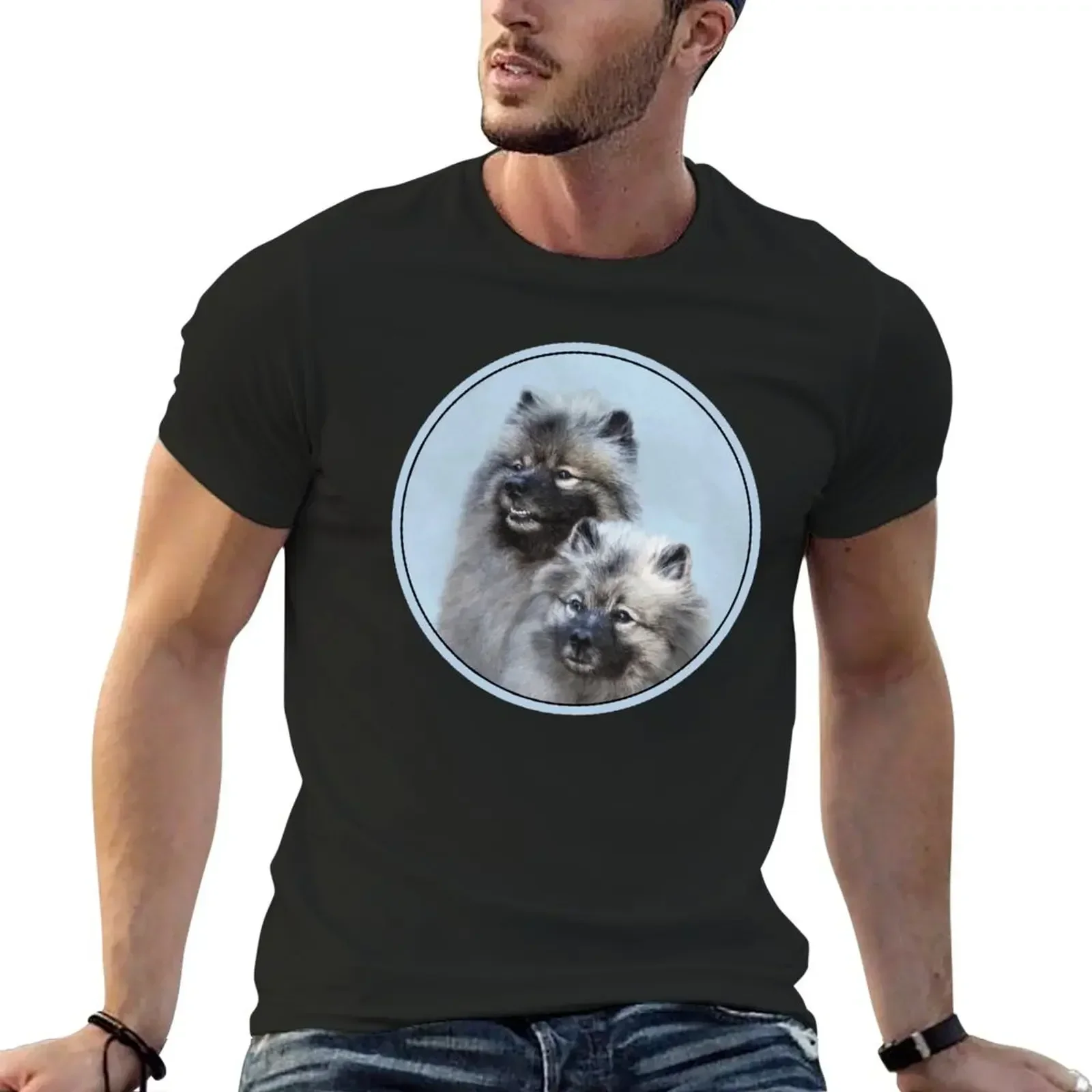 Keeshond Brothers T-Shirt summer top plain quick drying t shirts for men cotton