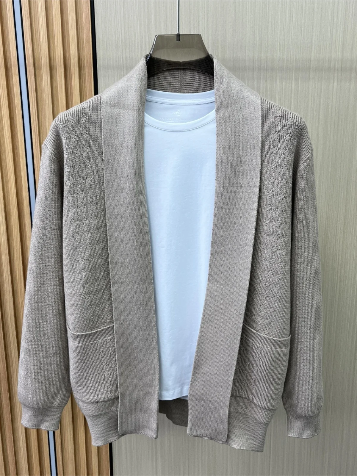 

Men's Knitted Sweater Jaet V-Ne Wrap oulder Open Cardigan Faion Slim Warm Outerwear Trendy Long Sve Autumn Wear