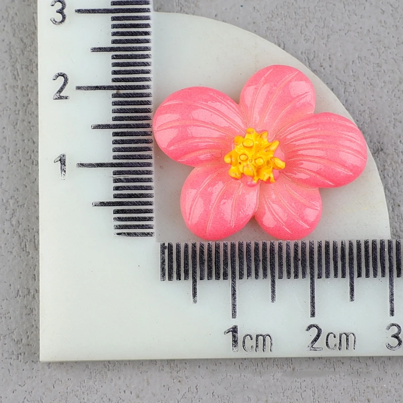 20pcs Flowers Resin Flatback Cabochon Colorful Rose Camellia Blossom DIY Resin Craft Decoration Miniature For Phone Accessories