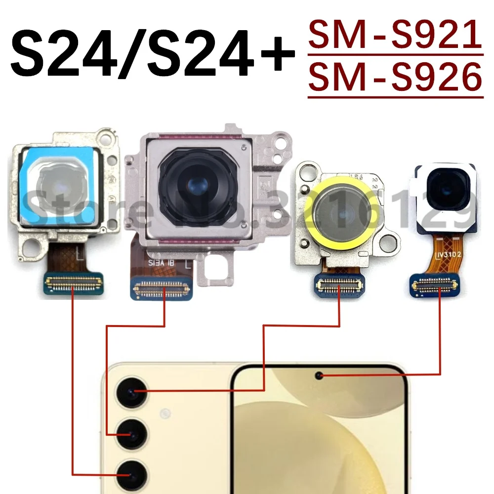 Main Rear Back Camera For Samsung Galaxy S24+ Plus S24 S921B S921U S921N S926B S926U S926N Wide Front Camera Flex Cable