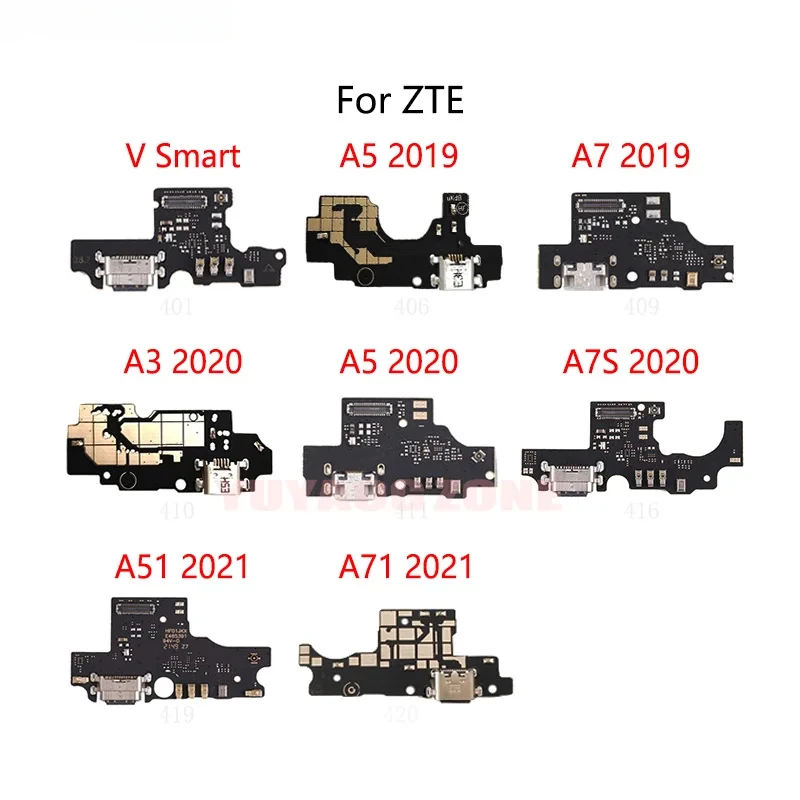 5PCs for ZTE A5 2020 A7s A51 2021 A71 A7 2019 A3 2020 v Smart USB charge dock socket connector flex cable charging board module