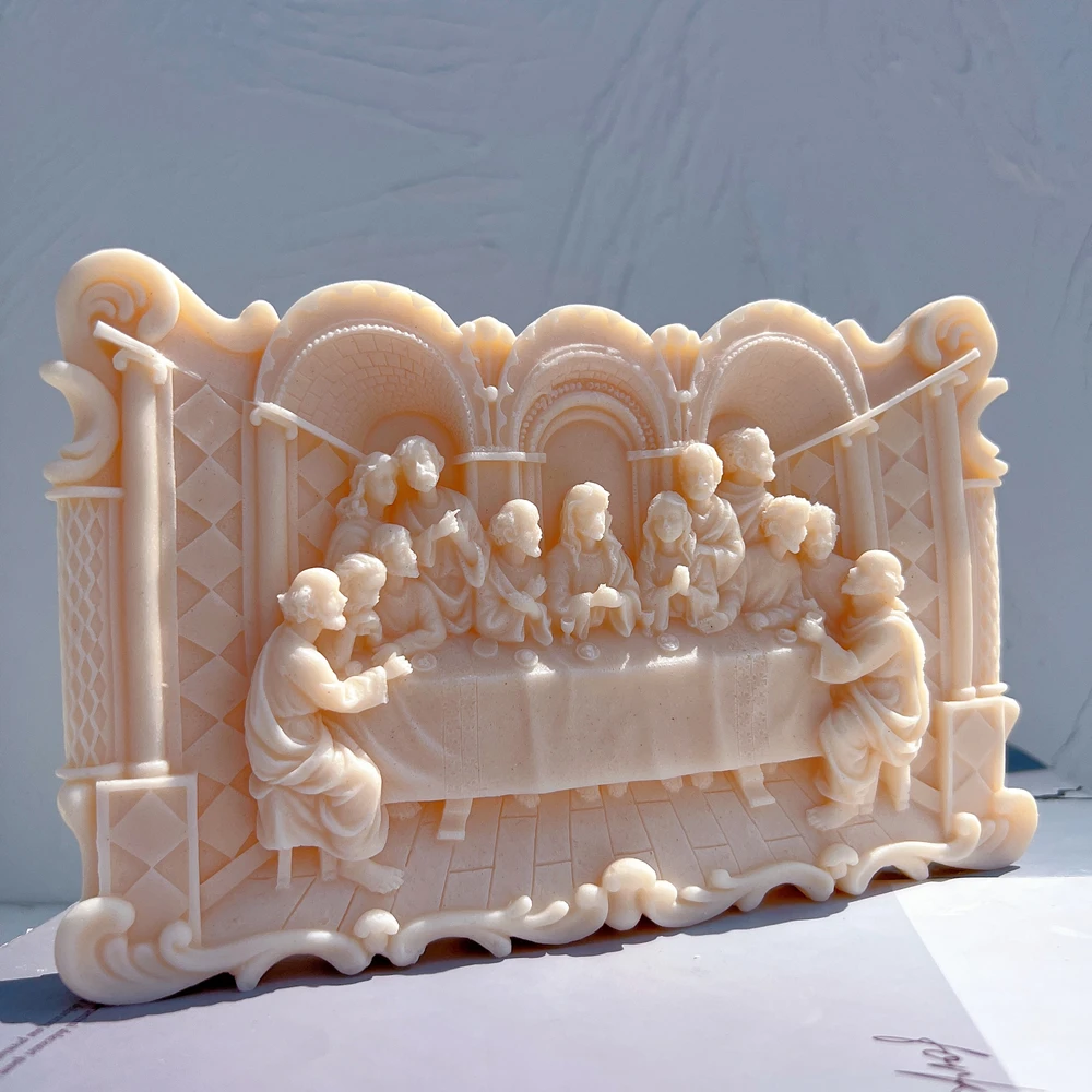 Holy Characters Church Decor Religious Sculpture Silicone Mold Catholic Jesus Disciples Soy Wax Candle Mould