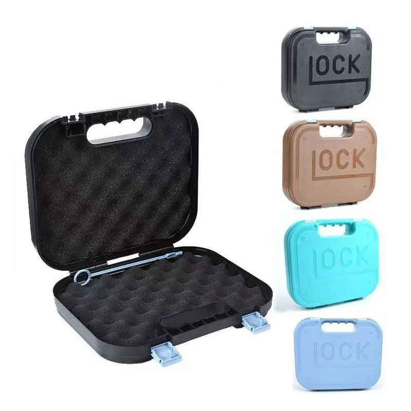 Waterproof ABS Padded Handgun Pistol Case Portable Plastic Suitcase For Glock Storage Multifunctional Durable Box