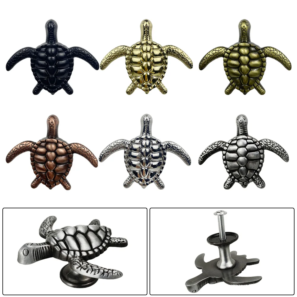 Kids Room Furniture Ancient Tin Tortoise Knobs Multi-layer Plating Knobs Children Room Decor Multi-layer Plating