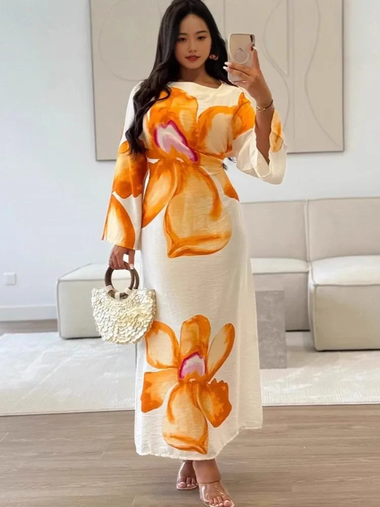 

African Dresses for Women Elegant 2025 Summer Autumn Dashiki Long Sleeve Maxi Dress Ladies Traditional African Clothing