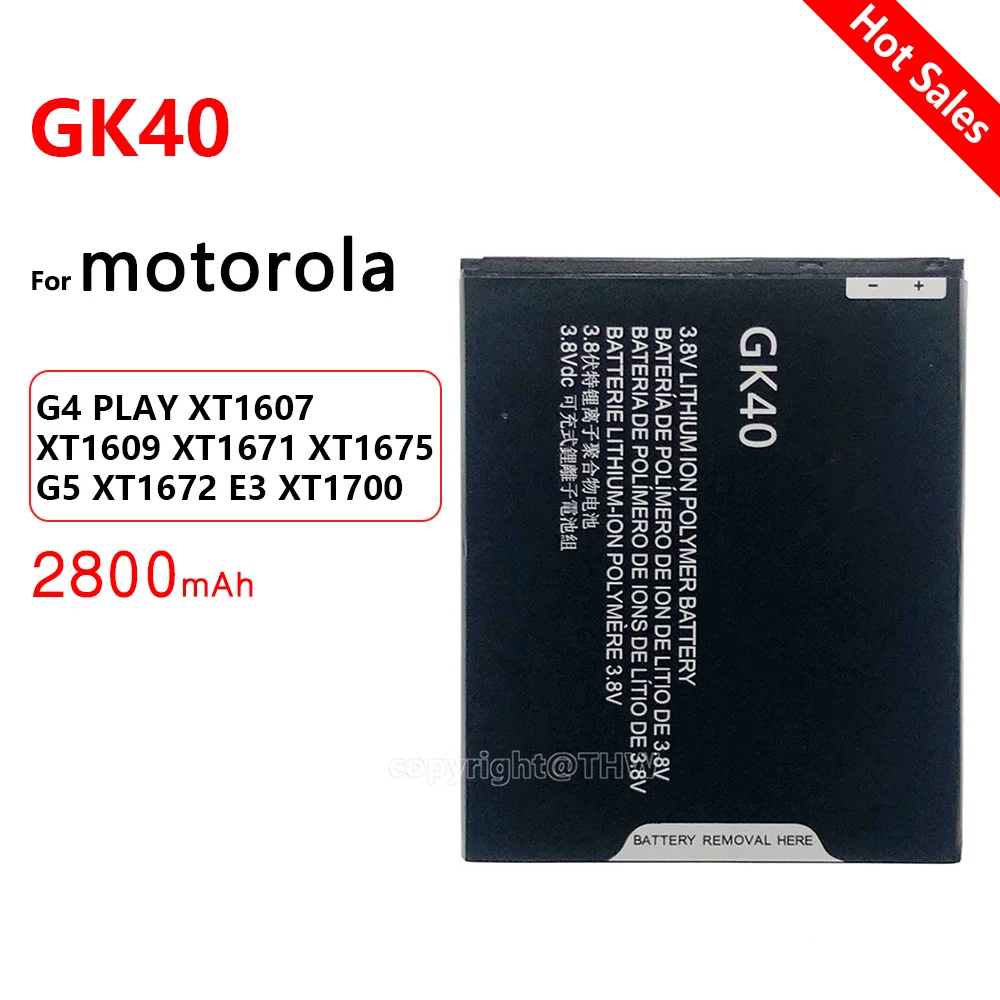 Original New GK40 2800mah Battery G4 Play For Motorola Moto G4 Play E4 XT1766 XT1607 XT1609 XT1600 MOT1609BAT SNN5976A