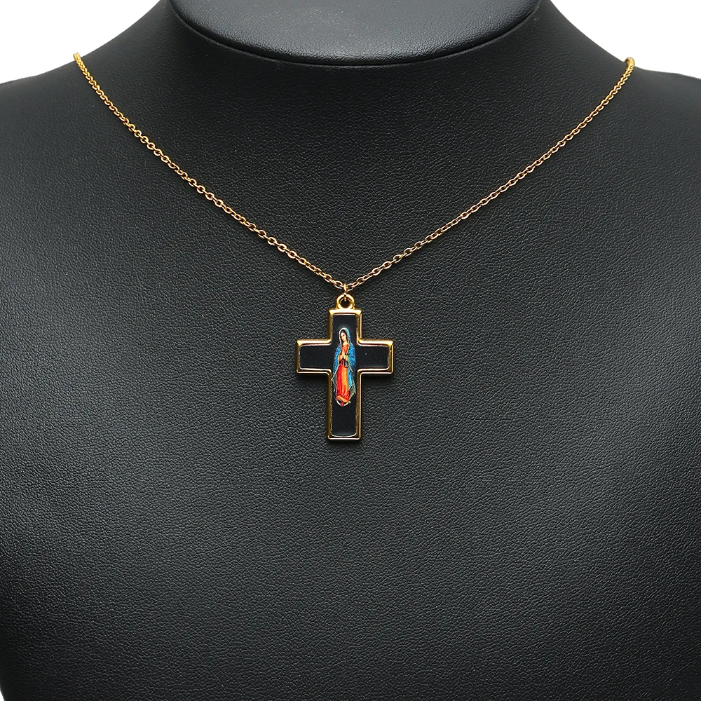 4 Stück Edelstahl-Emaille-Kreuz-Jesus-Anhänger, religiöse Charms für Ohrringe, Armbänder, DIY-Halsketten, Schmuckzubehör, Großpackung – Detail 4