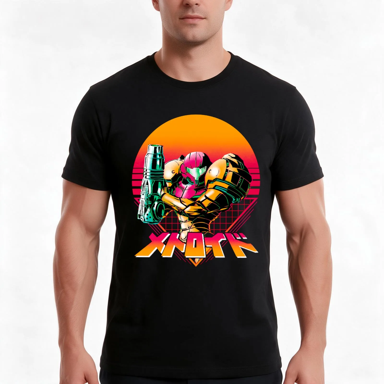 Birthday Gift Metroid Dread Samus Artwork Vintage T-Shirt, Summer Casual Cotton Tee, Oversized Streetwear Tops, Unisex Men Women