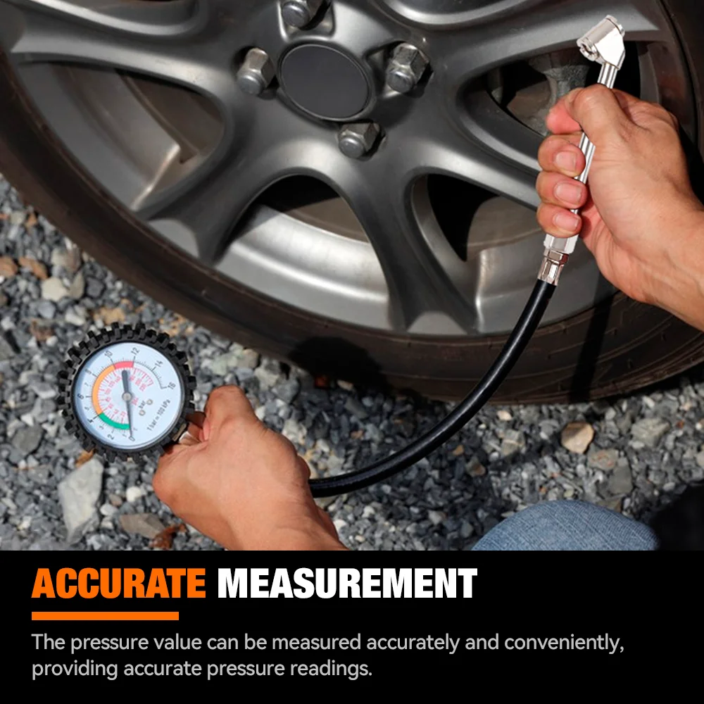220PSI Car Tyre Air Pressure Tester, High-precision Long Tube Tire Gauge Meter, For Auto Motorcycle Truck Bike Measurement Tools view 4