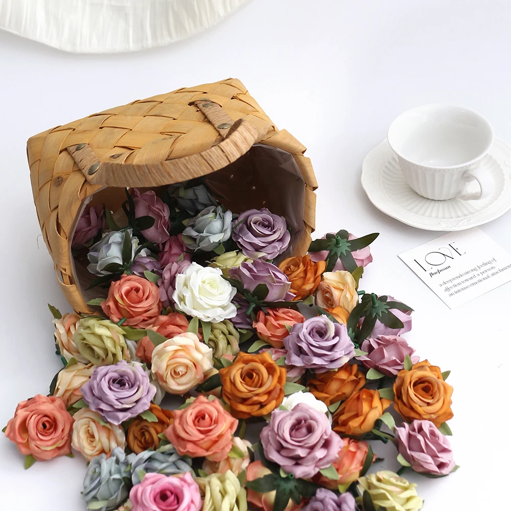 5/10 Stück 5cm Rosen-Seidenblumenköpfe für Party, Heimdekoration, Garten, Simulationsblumen-Zubehör, Geschenk, Hochzeitsdekoration – Detail 3