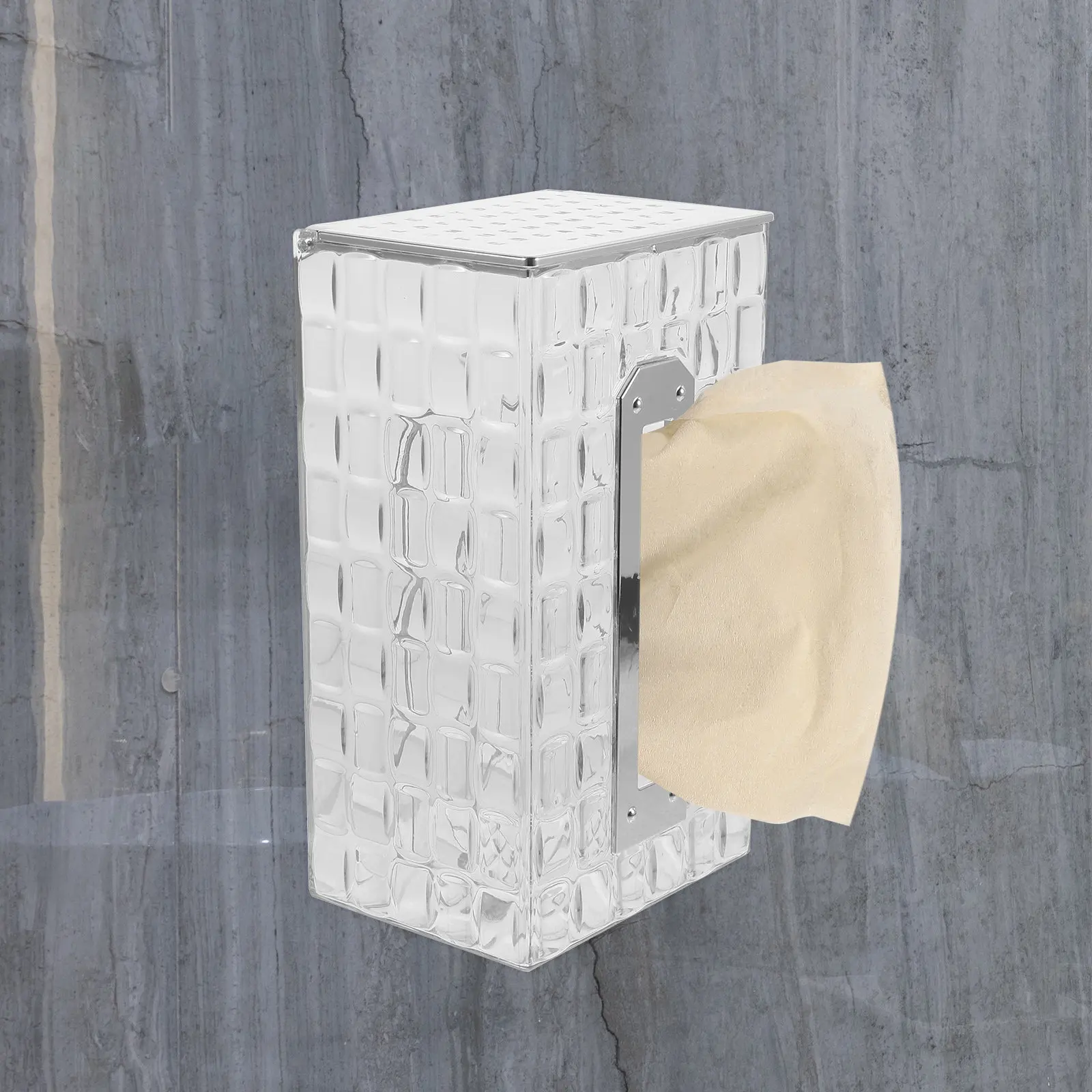 

Rectangular Clear Tissue Box Holder Waterproof Modern Tissue Storage Case for Bathroom Kitchen Bedroom Office Desktop Napkin