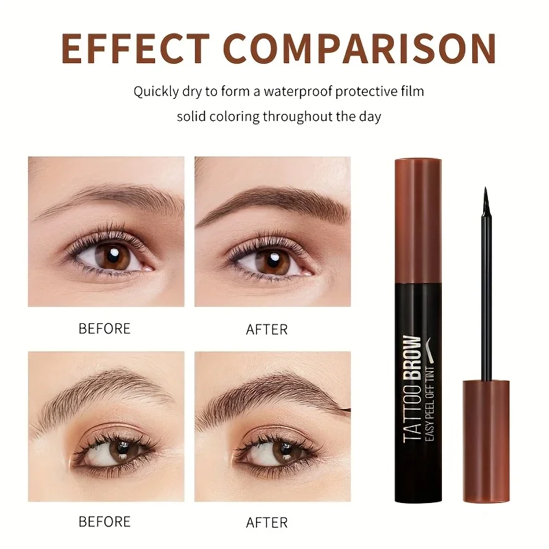 ティアアウェイアイブロウティントクリーム、にじみにくい、長持ち、完璧なフォーミュラ、簡単にブラシで塗布できる、にじみにくいアイブロウティント