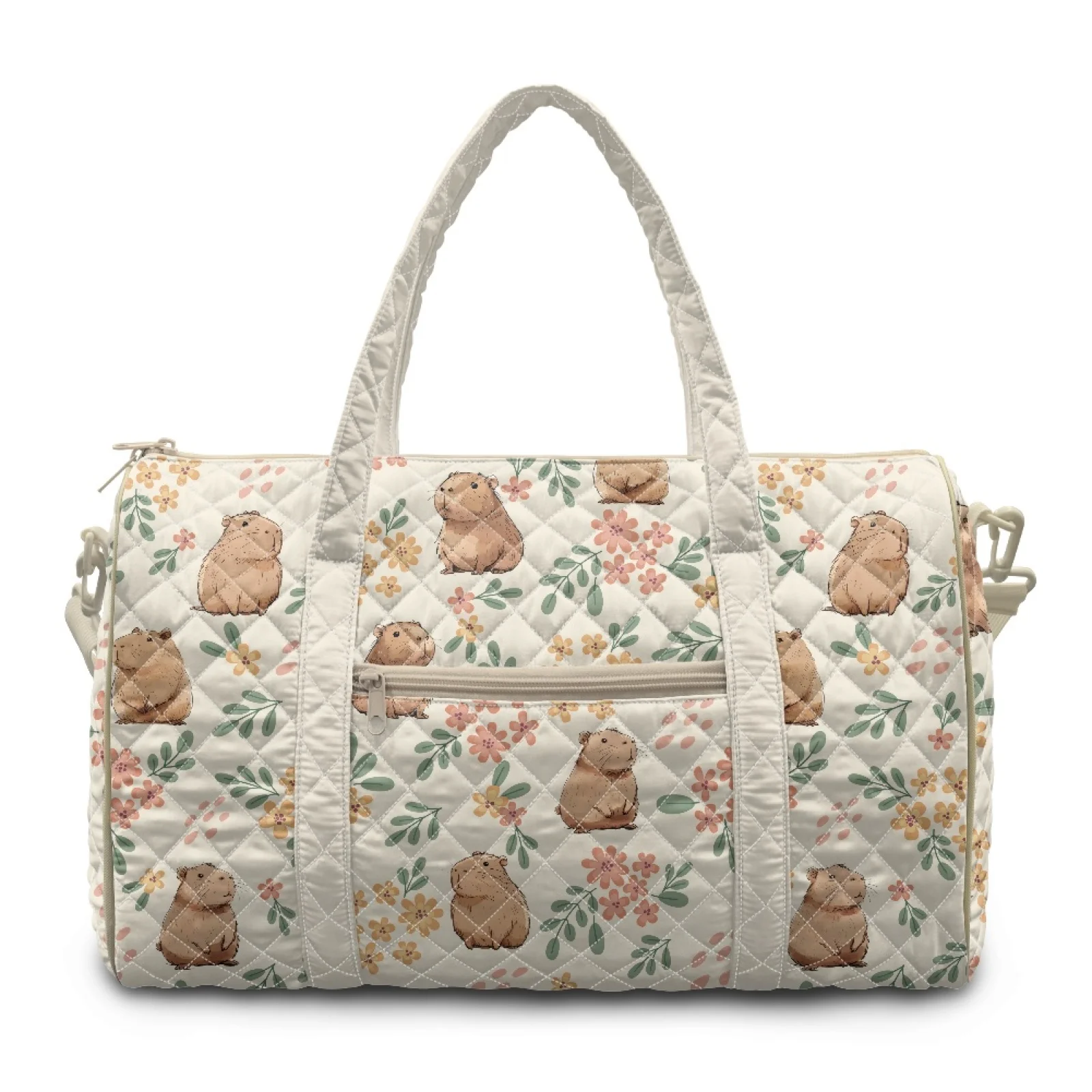 Coloranimal Multi-pocket Travel Duffels Large Capacity Gym Bag for Yoga Women Capybara Floral New Trend