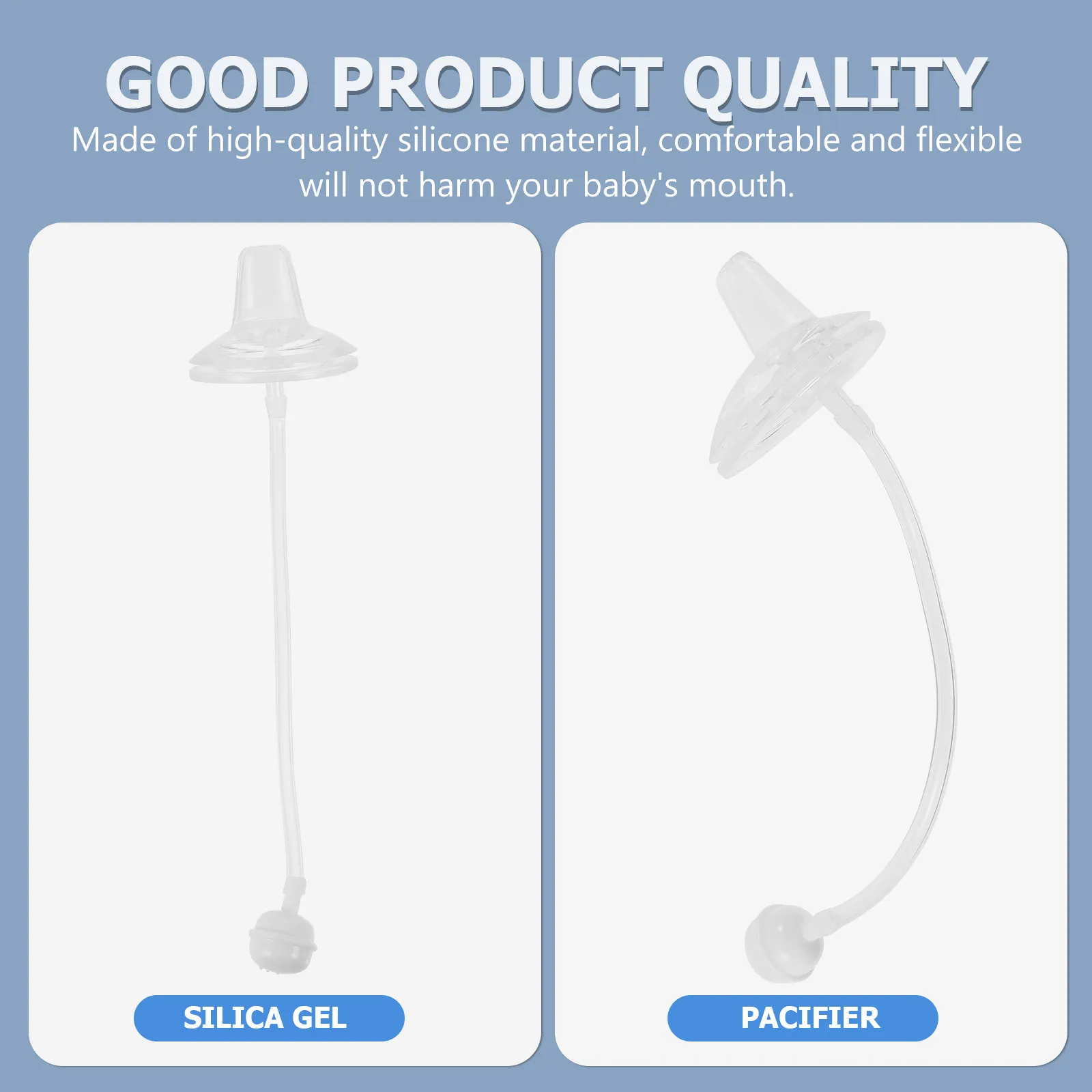 3Pcs Transparent Soft Silicone Pacifiers Infant Feeder Nipples Soothing Teething Relief Calming Newborn Comfort One-Piece Supple