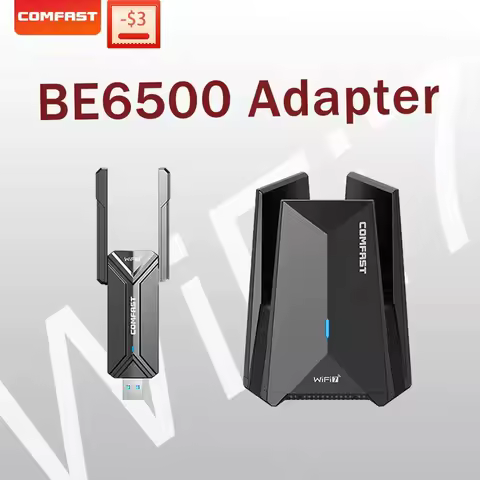 Comfast USB WiFi 7 Gigabit Network Card 6500Mbps USB Wi-fi adapter 2.4G/5.8G/6GHz Driver Free Wifi Dongle For PC Win10/11