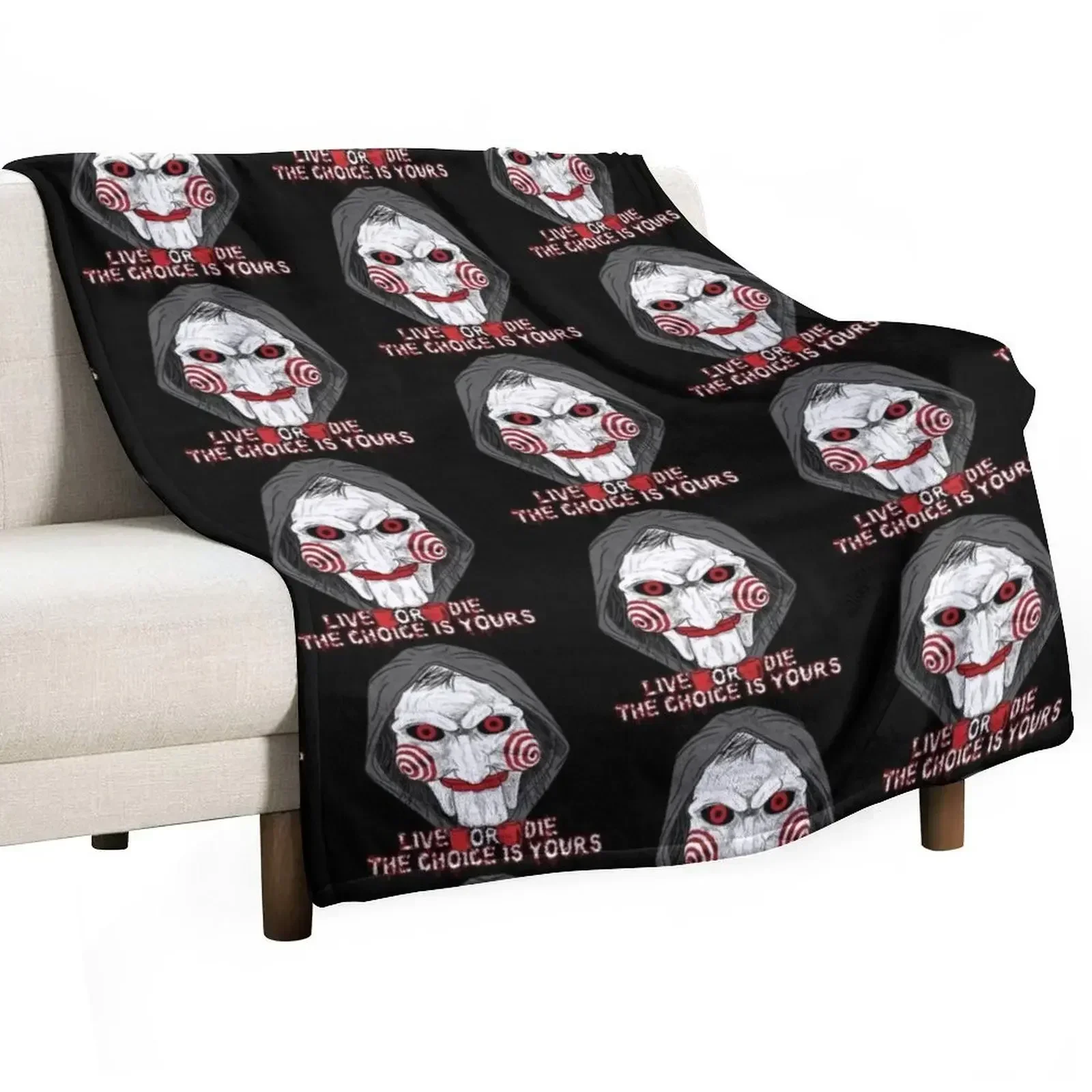 SAW X Movie fan art Throw Blanket Wrinkle Resistant Lightweight Blanket
