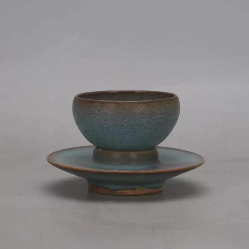 China Song Jun kiln transformed tea cups Chinese style ornaments antique porcelain folk collectibles exquisite handicrafts