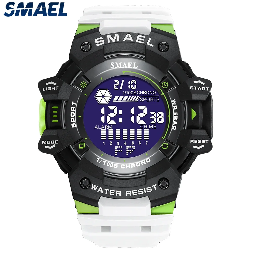 SMAEL digital large dial personalized trend sports multifunctional luminous 50 meter waterproof men\'s watch 8050