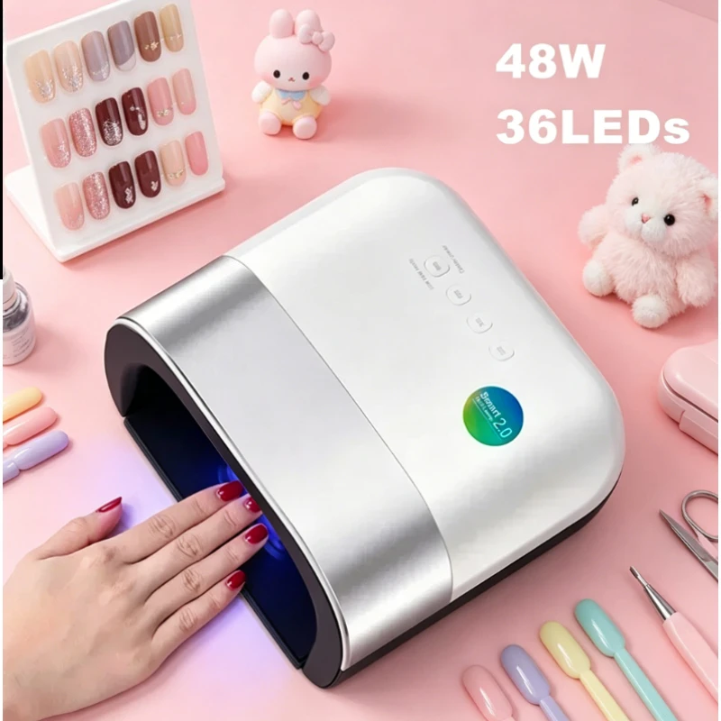2026 NEW UV LED Gel Nail Lamp Cordless 4 Smart Toe Timer Sensor Manicure with Adjustable Settings for Nails