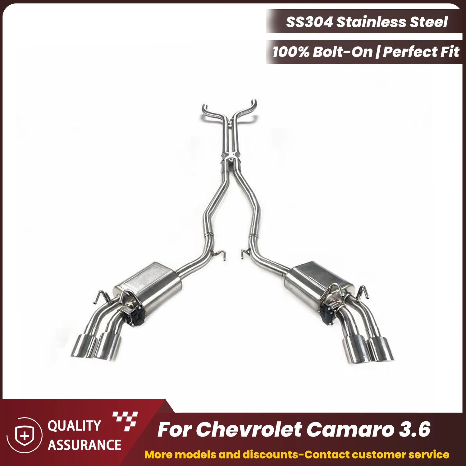 

Stainless Steel Catback Exhaust ECCF for Chevrolet Camaro 3.6 Track-Inspired Plug & Play OEM Warranty Friendly