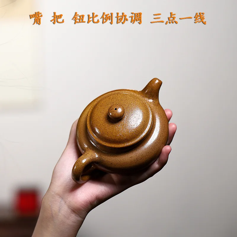 

High Quality Ore Beige Clay Firewood Archaized Pot Yixing Handmade Teapot Household Set Gift