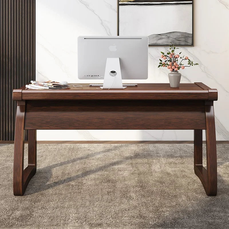 All solid wood desk household desktop computer desk log study modern simple calligraphy