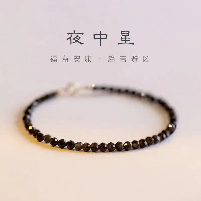 

Original Eye Color Obsidian Beads Customized Bracelet Retro Style Personalized Design Lucky Lucky Beads Ornament Men and Women