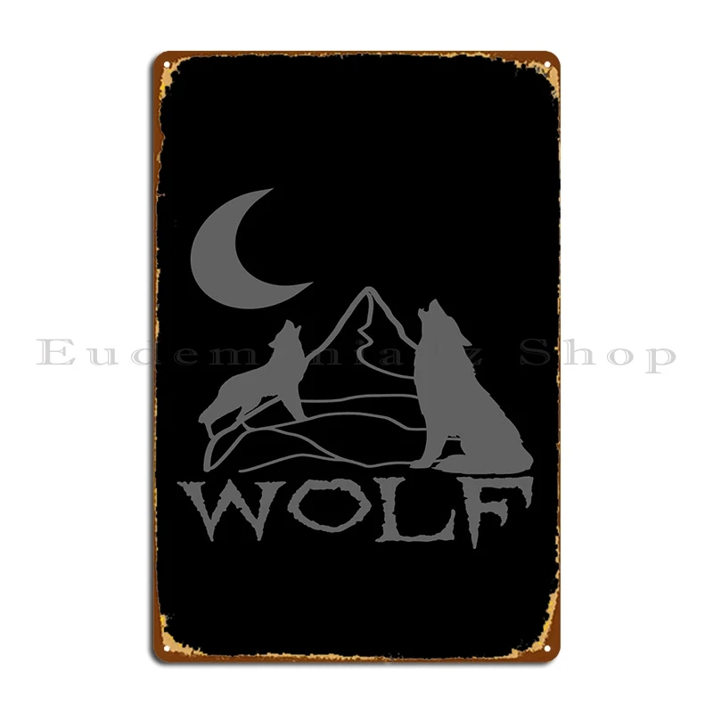 Wolves Metal Sign Create Mural Bar Club Iron Tin Sign Poster