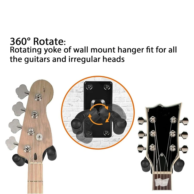 Reliable Guitar Wall Hook Mount For Electric Guitar, Acoustic, Banjo, Bass & Ukulele