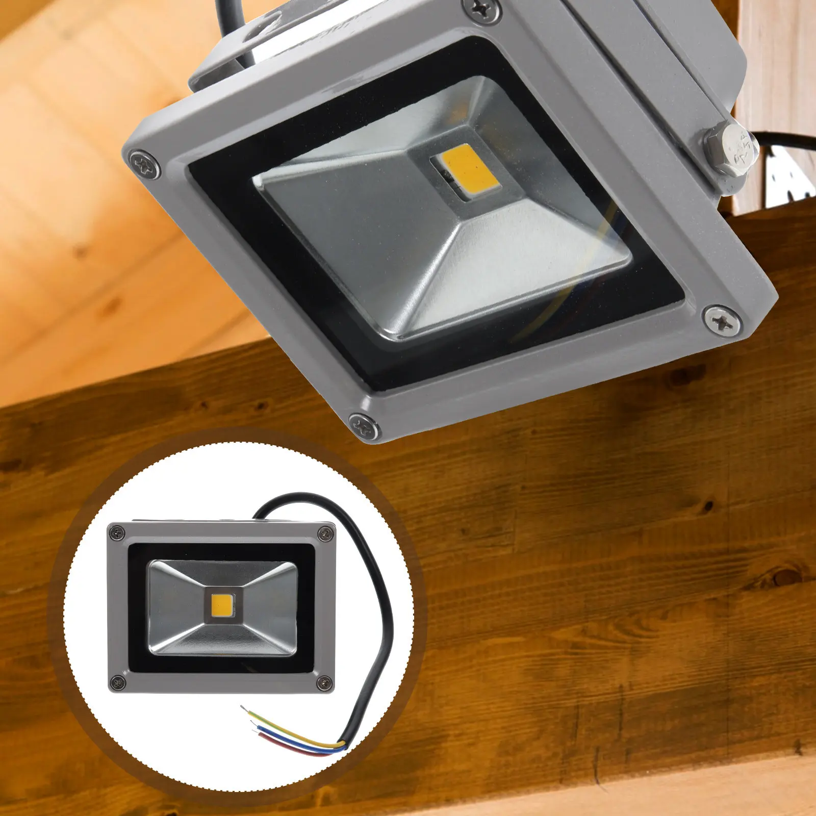 10W LED Flood Light Waterproof Outdoor Warm White 2800K-3200K Aluminum Housing Glass Lens 60000H Long Life for Factory