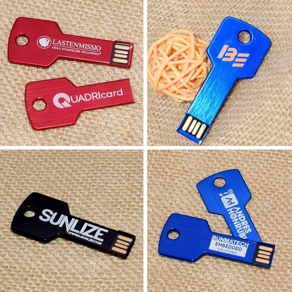 محرك أقراص فلاش USB معدني على شكل مفتاح ، محركات أقراص أقلام ، شعار مخصص ، عصا ذاكرة ، قرص يو بسعة حقيقية ، 4 جيجابايت ، 8 جيجابايت ، 16 جيجابايت ، 32 جيجابايت ، 64 جيجابايت ، 50