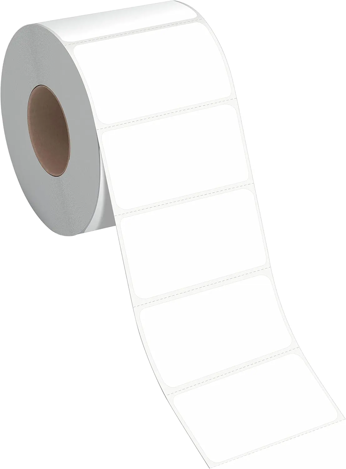 

White Name Tag Stickers for School, Office, and Home - 300pcs, Permanent Adhesive, Writable, with Perforation Line