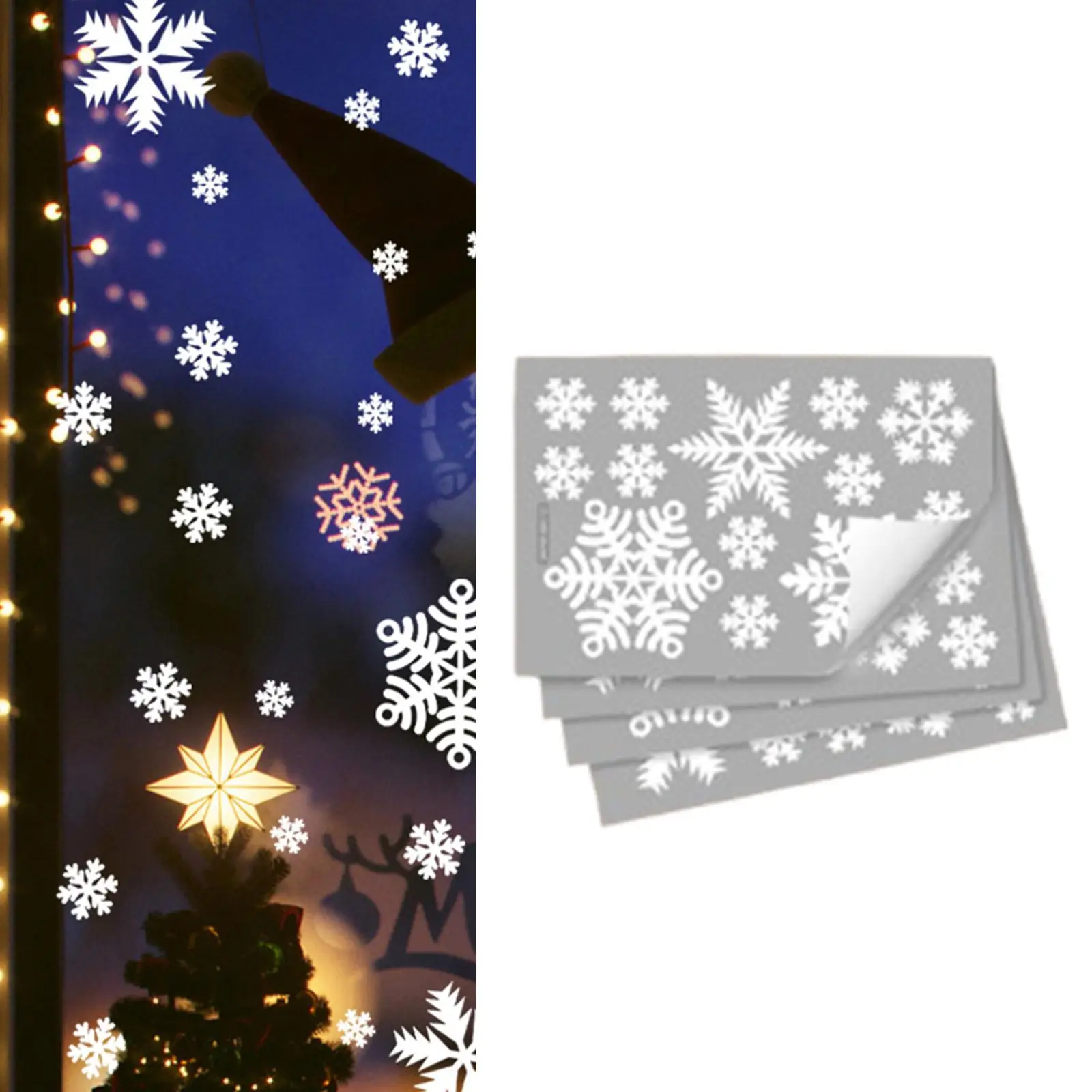 Naklejki świąteczne na okno z motywem płatków śniegu do dekoracji sypialni, rękodzieła i scrapbookingu.