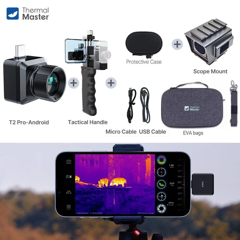 Thermal Master T2PRO Termocamera a infrarossi Telecamera termica monoculare per visione notturna per telefono Andriod Caccia all'aperto InfiRay