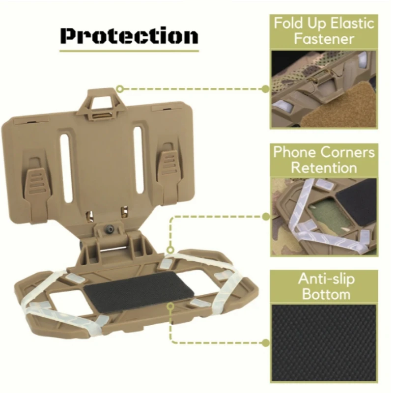 Tactical Folded Navigation Board Molle Mobile Phone Carrier Navigator Holder Outdoor Map Admin Tactical Vest Chest Rig Mount