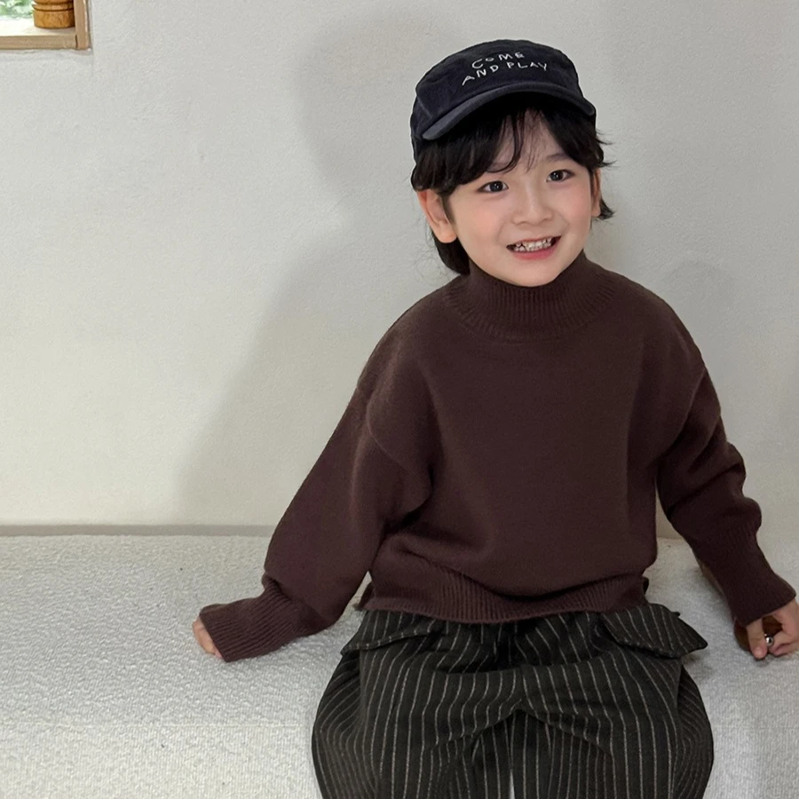 Sweater 2026 Autumn and Winter New Children's Clothing Korean Style Boys and Girls Mori Cashmer Turtleneck Sweater