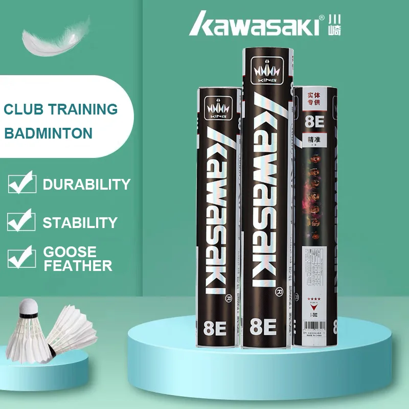 

Kawasaki Badminton Shuttlecock Feather for Clubs&Training KING 8E/10E Goose Feather Badminton Ball Durable Shuttlecock Badminton